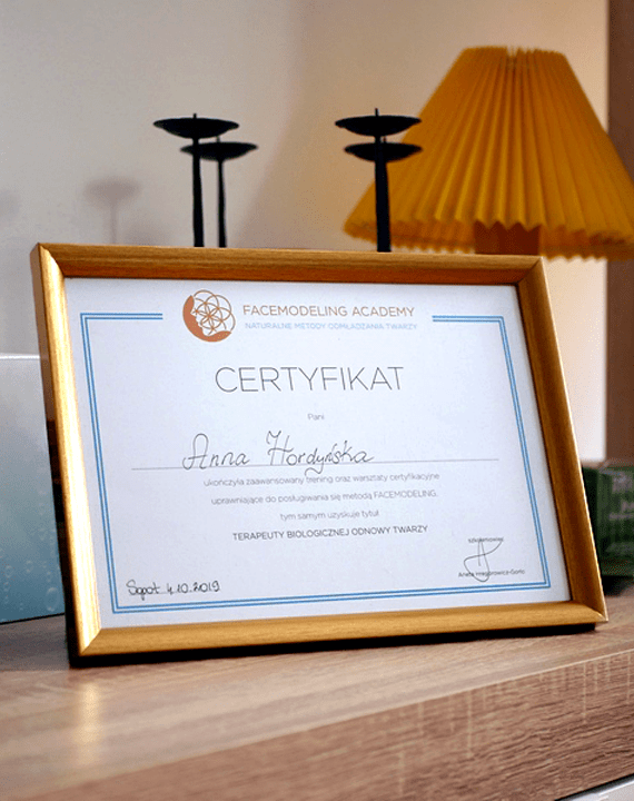Anna Hordyńska Facemodeling - Certyfikowany Terapeuta Biologicznej Odnowy Twarzy